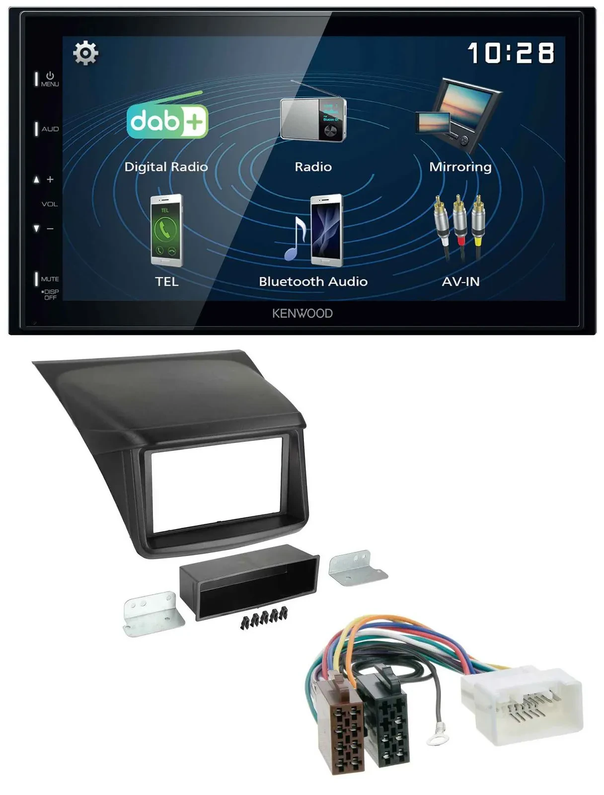 Автомагнитола Kenwood 2DIN Bluetooth, USB, DAB, MP3 для Mitsubishi L200 (2006–2015)