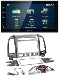 Автомагнитола для Hyundai Santa Fe Kenwood 2-DIN, Bluetooth, MP3, USB, DAB, AUX