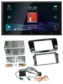 JVC USB Bluetooth 2DIN DAB MP3 Autoradio für Seat Ibiza ab 08 Klavierlack-schwar