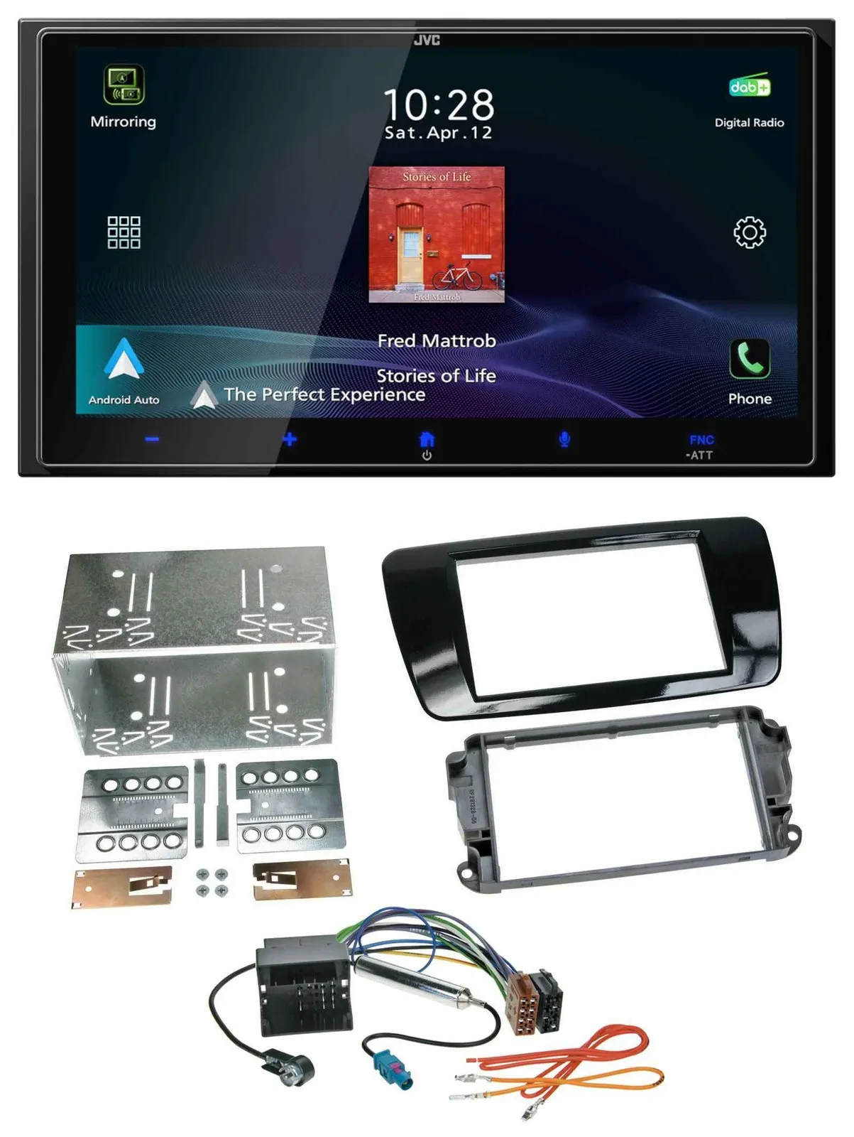 JVC USB Bluetooth 2DIN DAB MP3 Autoradio für Seat Ibiza ab 08 Klavierlack-schwar