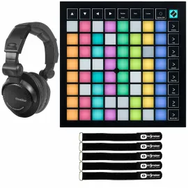 Novation Launchpad X Grid DJ Studio Controller for Ableton Live w Headphones