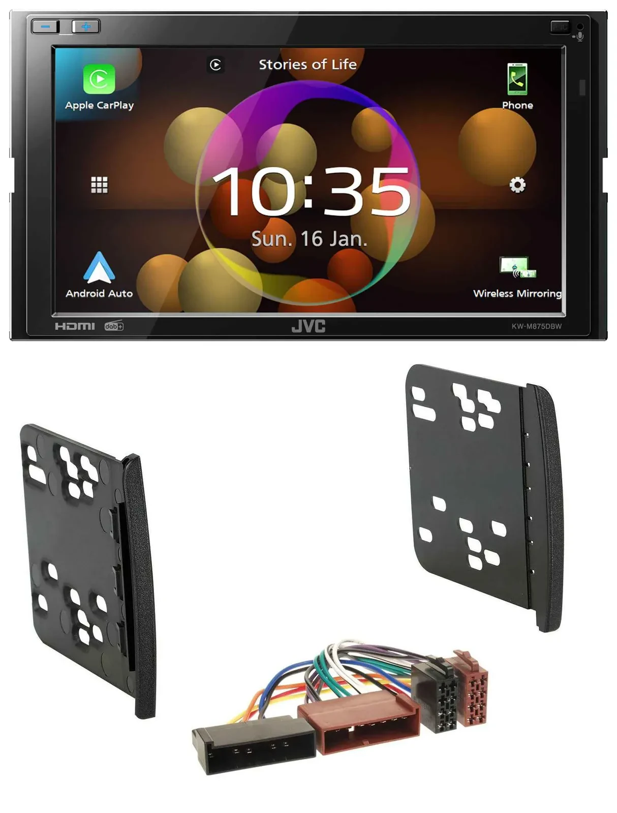 JVC DAB MP3 2DIN Bluetooth USB Autoradio für Ford Cougar Fiesta Focus Galaxy Mon