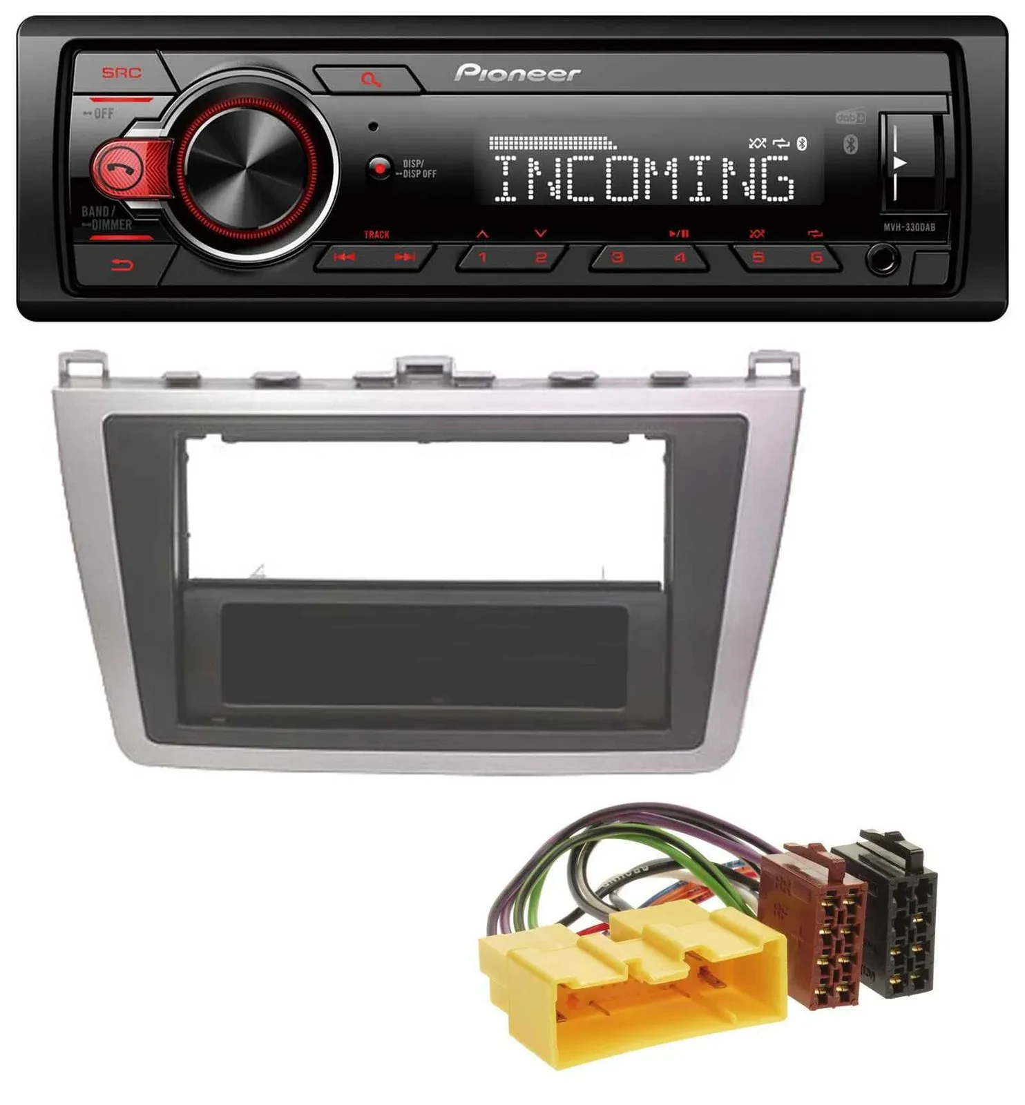 Pioneer Bluetooth USB DAB MP3 Autoradio für Mazda 6 (08-12) silber schwarz
