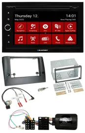 Blaupunkt 2DIN Lenkrad Bluetooth USB TMC DAB Navigation für Fiat Stilo 2005-2007