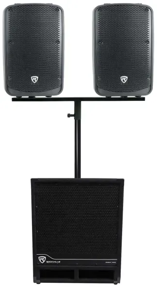 Rockville DJ Package w/ (2) 12" Titan Speakers+Dual Mount+15" Powered Subwoofer