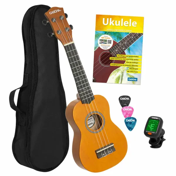 CASCHA HH 3973 Multiling. Sopran Ukulele Set gelb