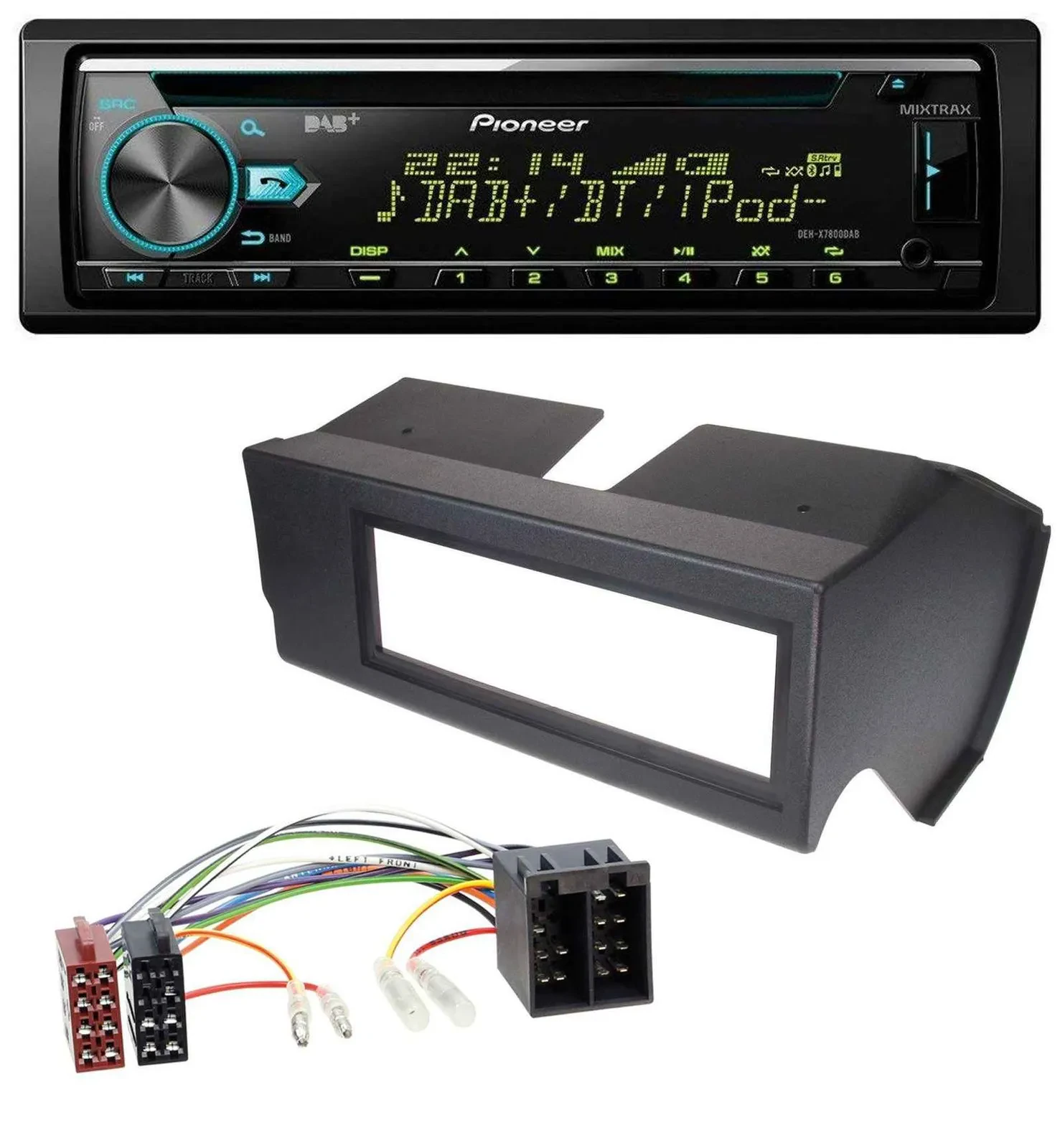 Pioneer DAB MP3 CD USB Bluetooth Autoradio für Fiat Panda (bis 2002) - schwarz