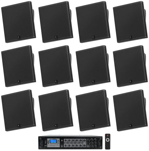 Настенная акустика JBL SLP14/T Black с усилителем (12 штук)