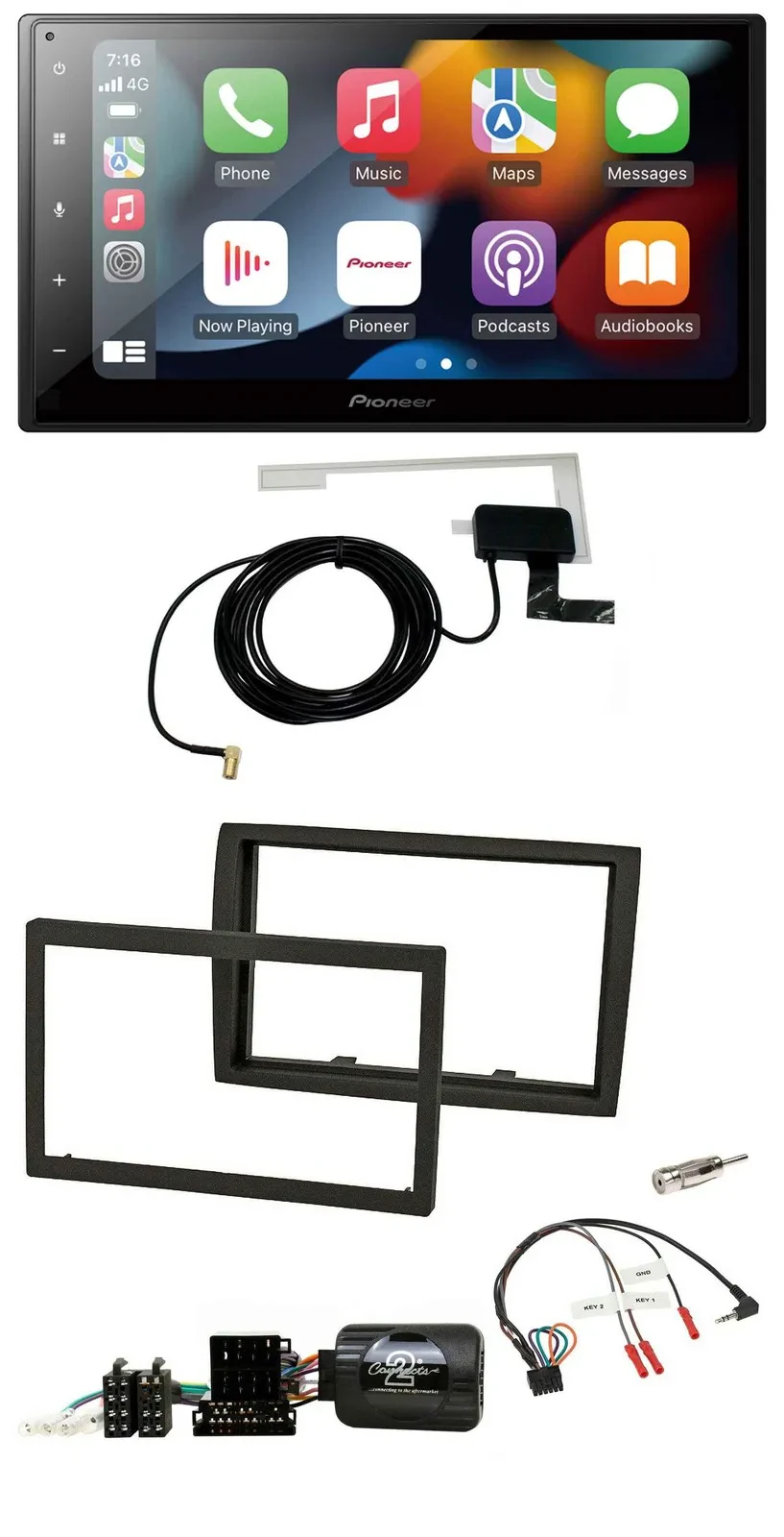 Автомагнитола для Fiat Ducato Pioneer 2DIN USB Bluetooth DAB с поддержкой кнопок на руле