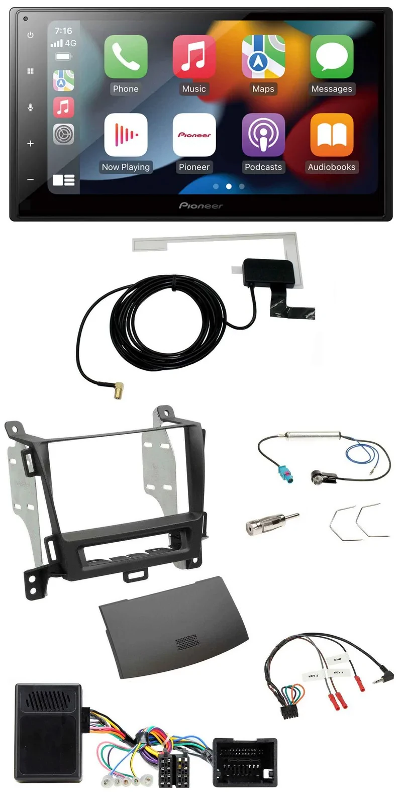 Автомагнитола Pioneer 2-DIN USB Bluetooth DAB для Opel Zafira (с 2013), черный