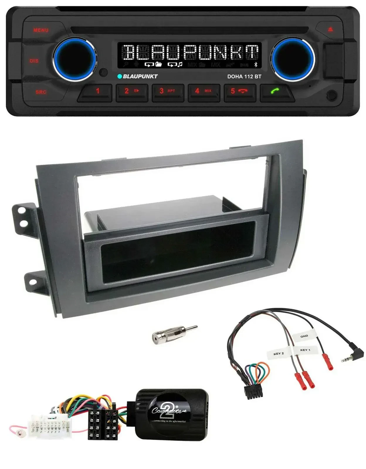 Blaupunkt Lenkrad MP3 CD Bluetooth USB Autoradio für Fiat Sedici Suzuki SX4