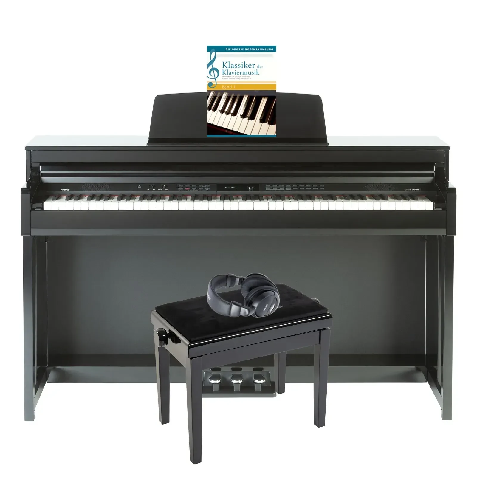 Цифровое пианино Fame Audio DP-8600 BT PEV2 88 клавиш, молоточковая механика, USB MIDI, Bluetooth (набор) с банкеткой