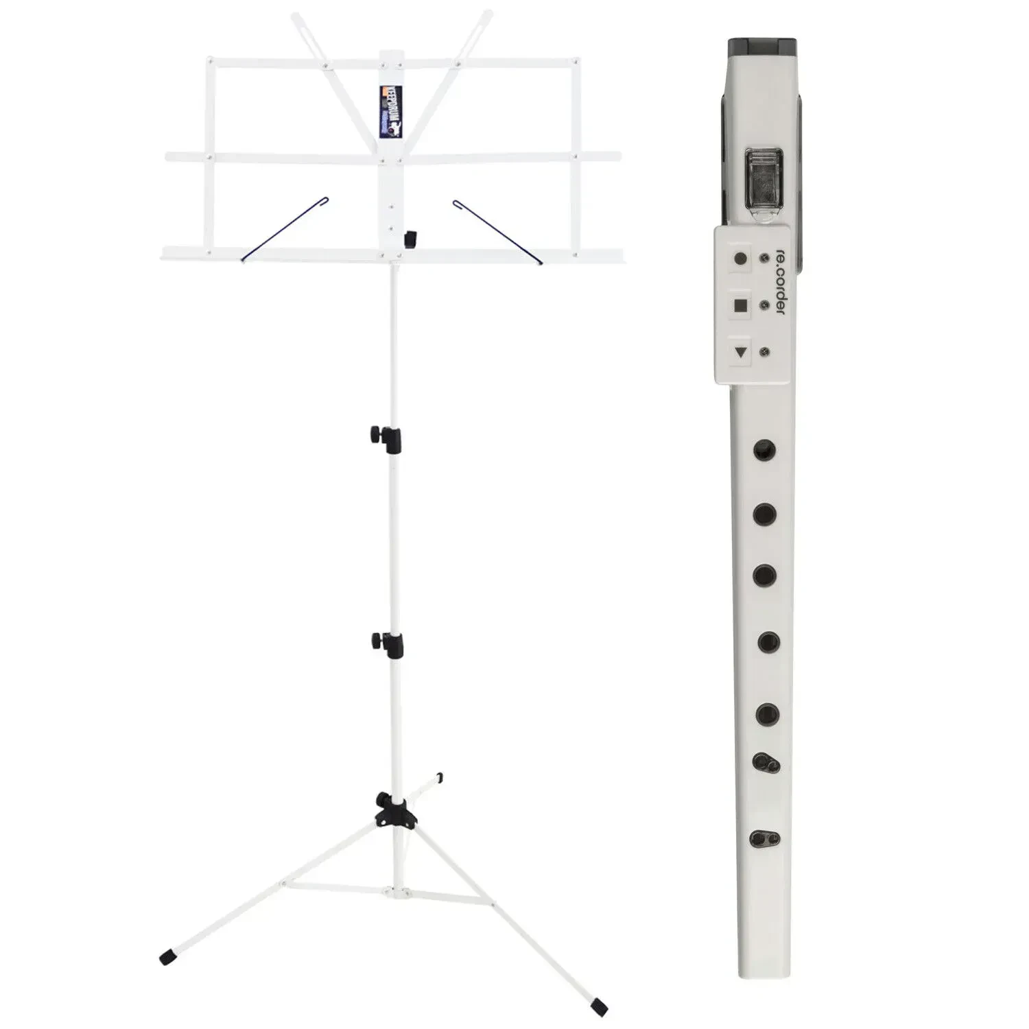 Блокфлейта Artinoise Re.Corder акустическая/цифровая, белая, с нотным пюпитром