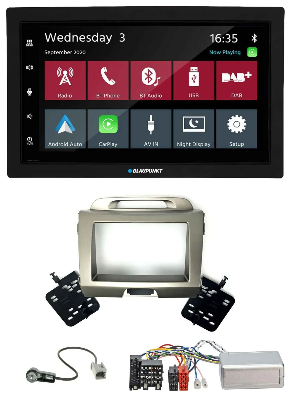 Blaupunkt 2DIN Lenkrad USB Bluetooth DAB Autoradio für Kia Sportage 3 2010-2015