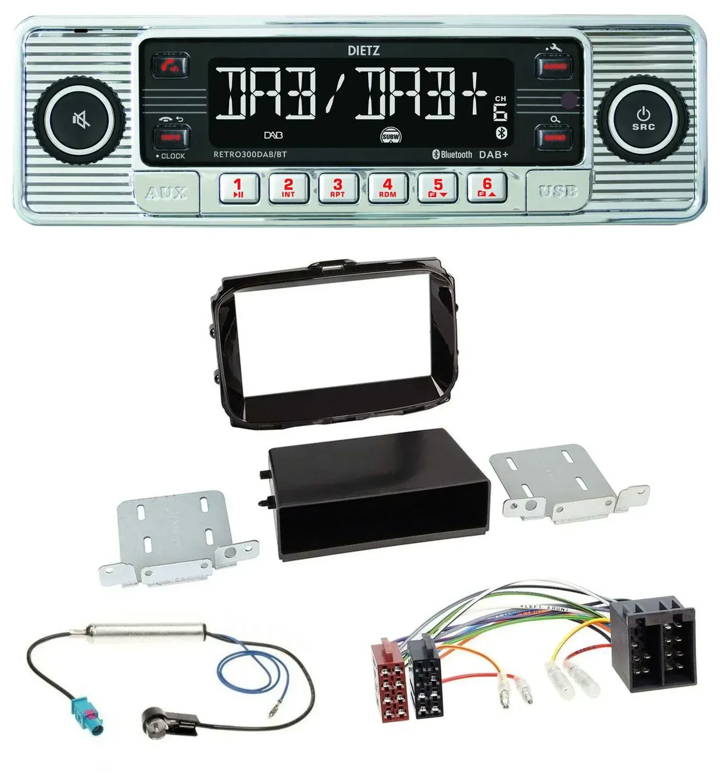 Автомагнитола для Alfa Giulietta (с 2013) Dietz Bluetooth, DAB, USB, ISO, цвет черный (piano black)