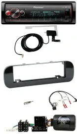 Pioneer Bluetooth DAB USB Lenkrad Autoradio für Fiat Panda 12-20 schwarz glänzen