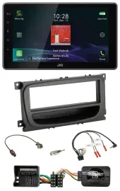 JVC DAB Lenkrad Bluetooth USB Autoradio für Ford Mondeo S-Max 07-14 schwarz Abla