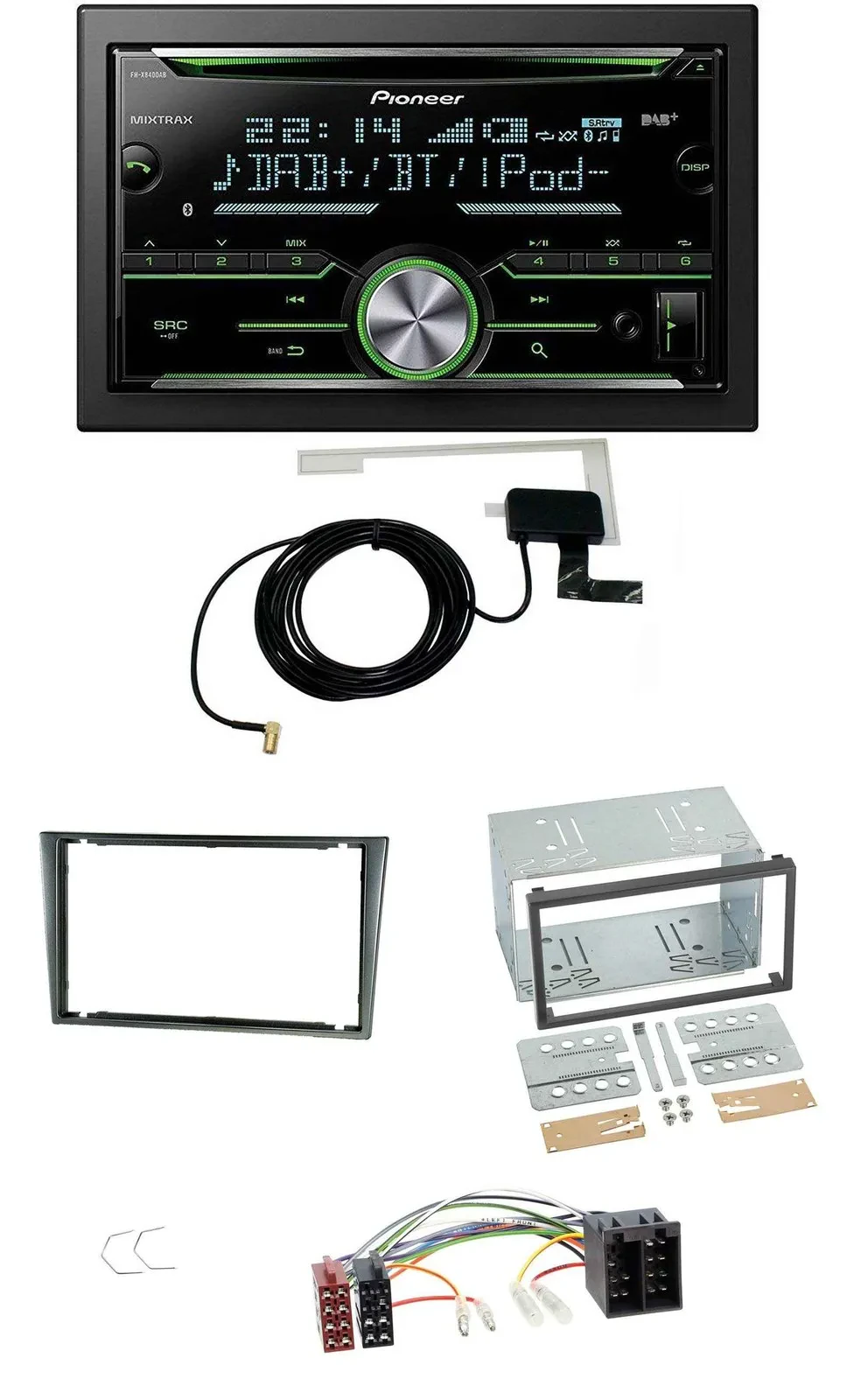 Pioneer CD USB MP3 Bluetooth 2DIN DAB Autoradio für Opel Corsa C ISO 2000-2004 a