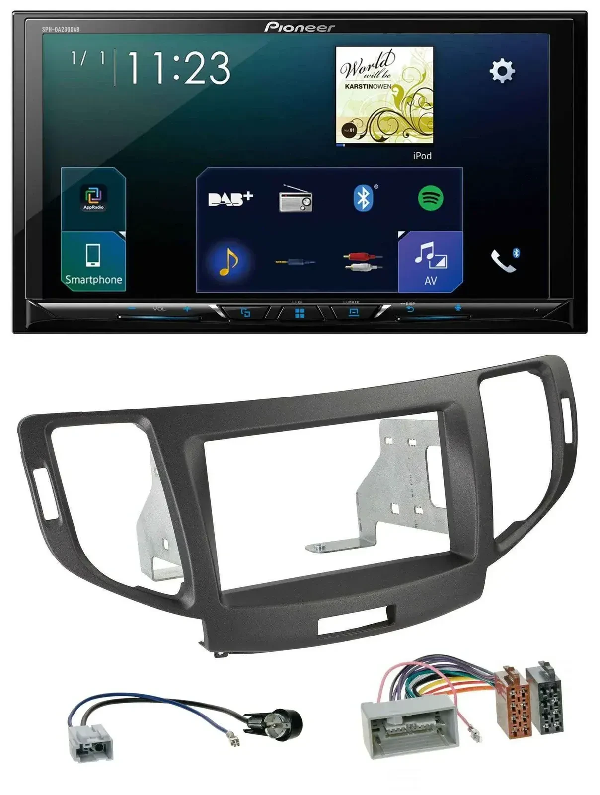 Автомагнитола Pioneer 2DIN, Bluetooth, USB, DAB, для Honda Accord (с 2011), цвет антрацит