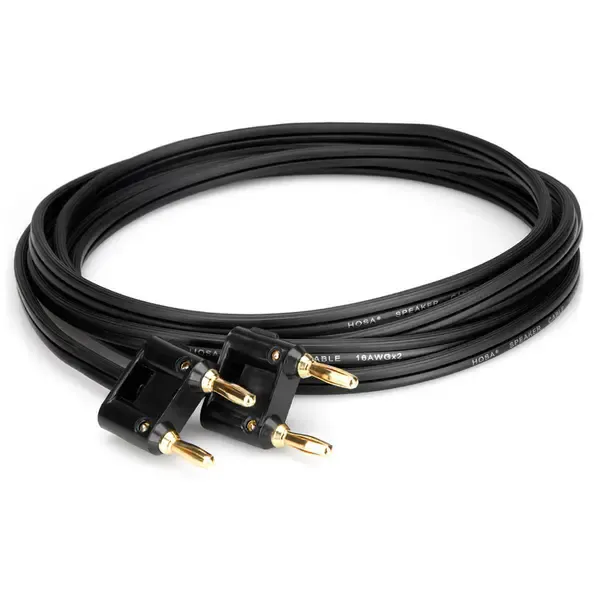 Hosa Technology 50' Dual Banana Male to Same Speaker Cable, Black Zip Jacket