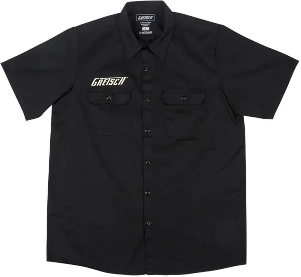 Genuine Gretsch Electromatic Logo Black Men's Workshirt, Size LARGE #0991939606