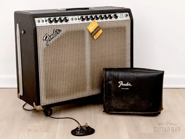 1973 Fender Twin Reverb Silverface Vintage Tube Amp, Serviced w/ Hangtag, Cover