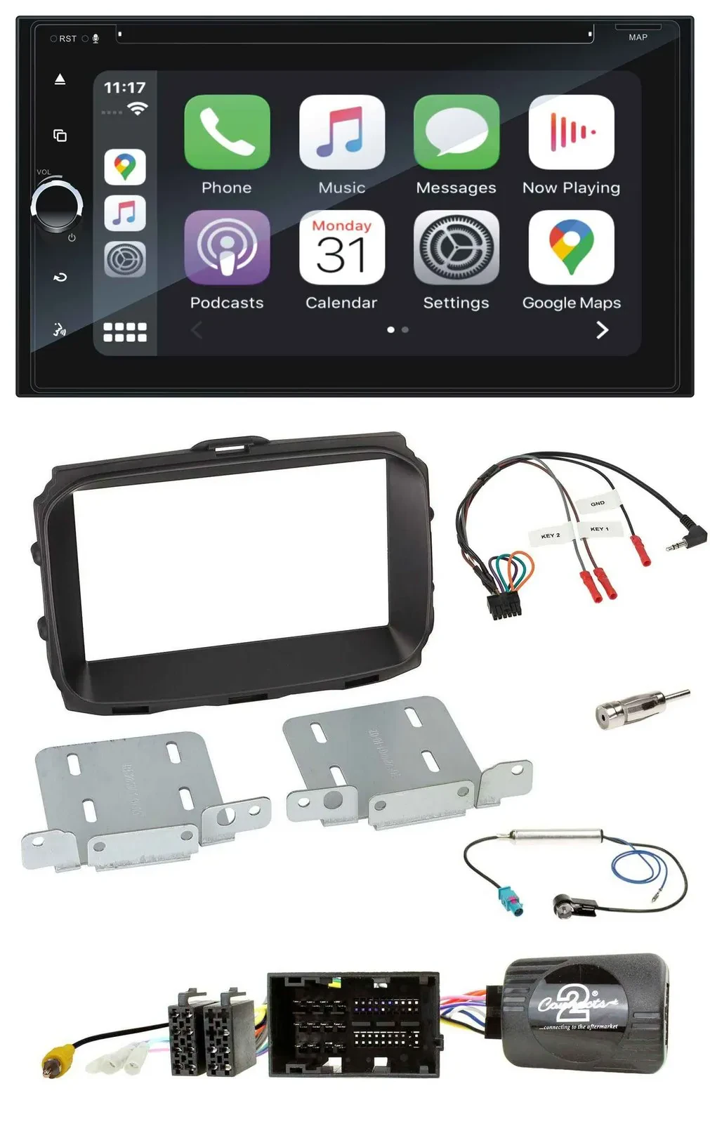 Blaupunkt DAB Lenkrad TMC Bluetooth USB 2DIN Navigation für Alfa Giulietta 2013-