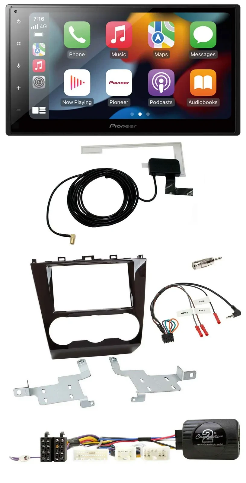 Автомагнитола Pioneer 2-DIN, USB, Bluetooth, DAB, поддержка управления на руле, для Subaru Forester (с 2015)