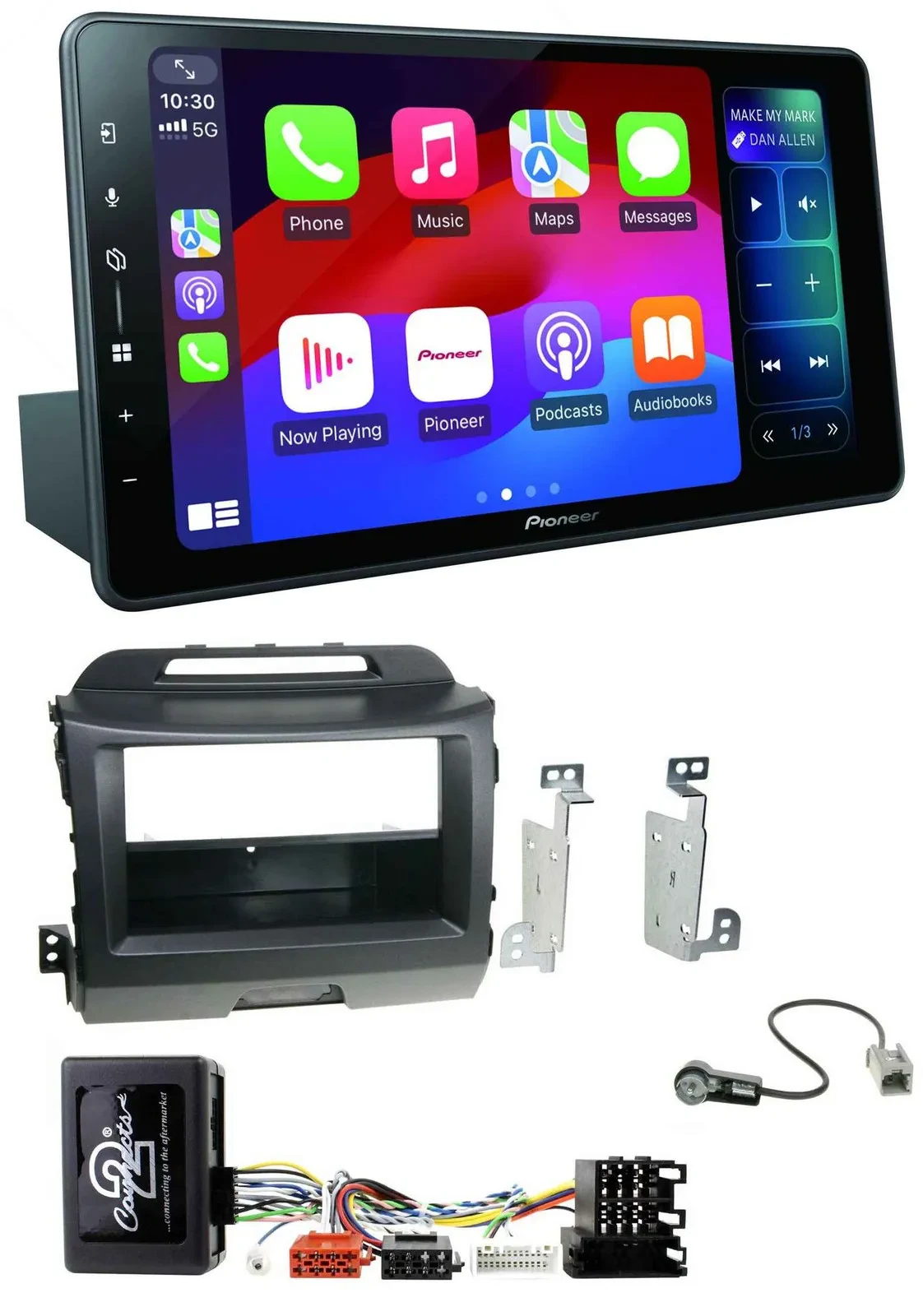 Pioneer Bluetooth DAB Lenkrad USB Autoradio für Kia Sportage 3 Navi 10-15 schwar