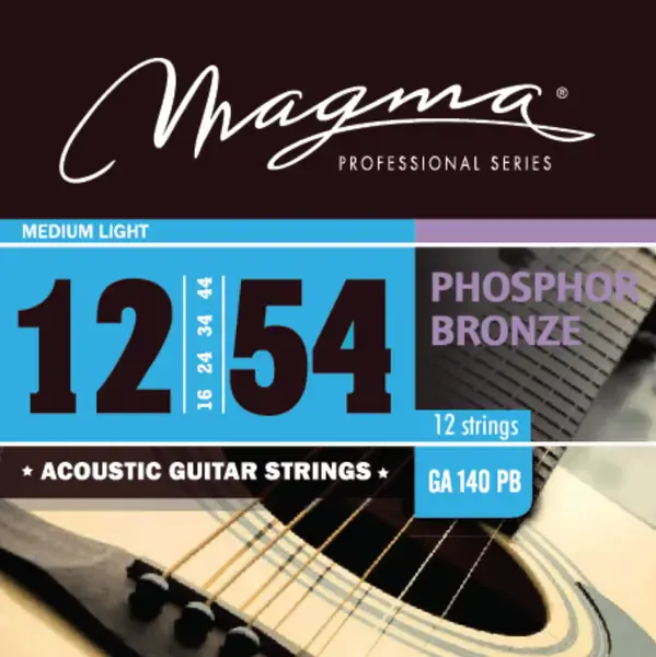 Струны для 12-струнной акустической гитары 12-54 Magma Strings GA140PB12