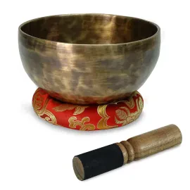 keepdrum Tibetische Bronze-Klangschale Singing Bowl 15 cm mit Reiber
