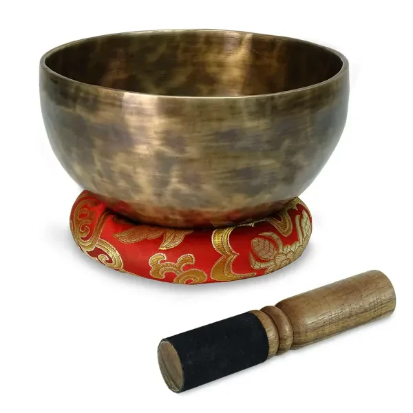 keepdrum Tibetische Bronze-Klangschale Singing Bowl 15 cm mit Reiber