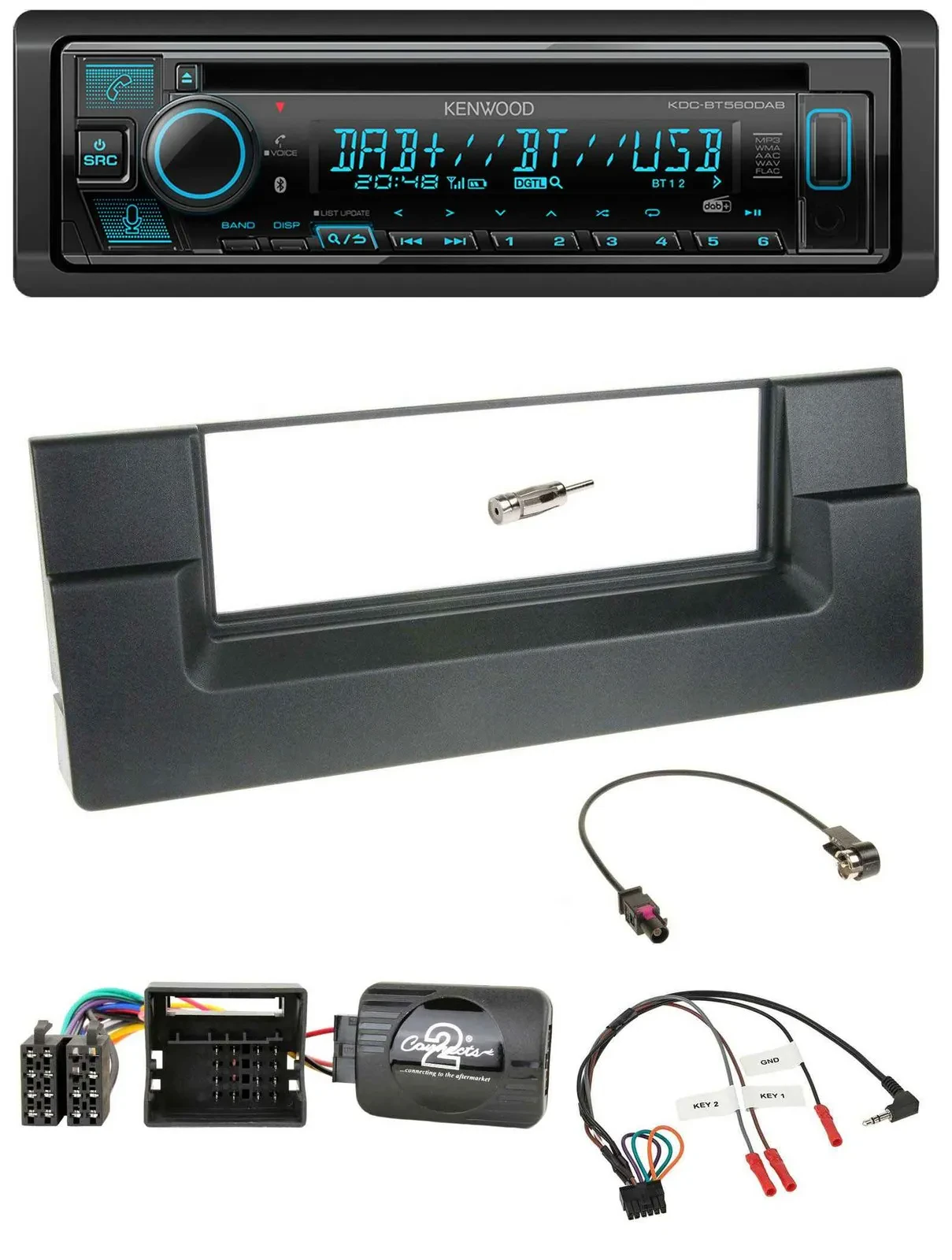 Kenwood Bluetooth DAB CD Lenkrad USB Autoradio für BMW 5er E39 2001-2004 Quadloc