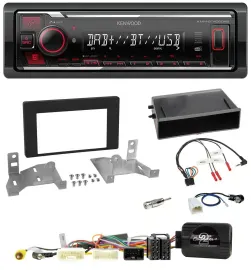 Автомагнитола Kenwood для Toyota Aygo AB7 (с 2022) Bluetooth, USB, DAB, чёрный, поддержка управления на руле