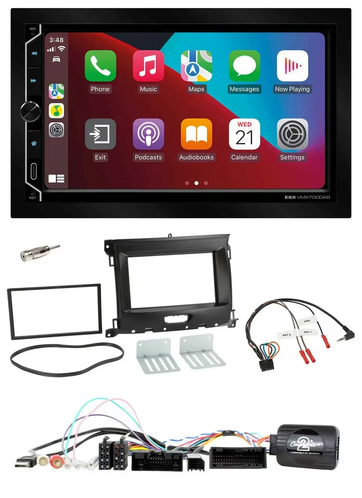 ESX 2DIN DAB USB Lenkrad Bluetooth Autoradio für Ford Ranger XL ab 02/2016