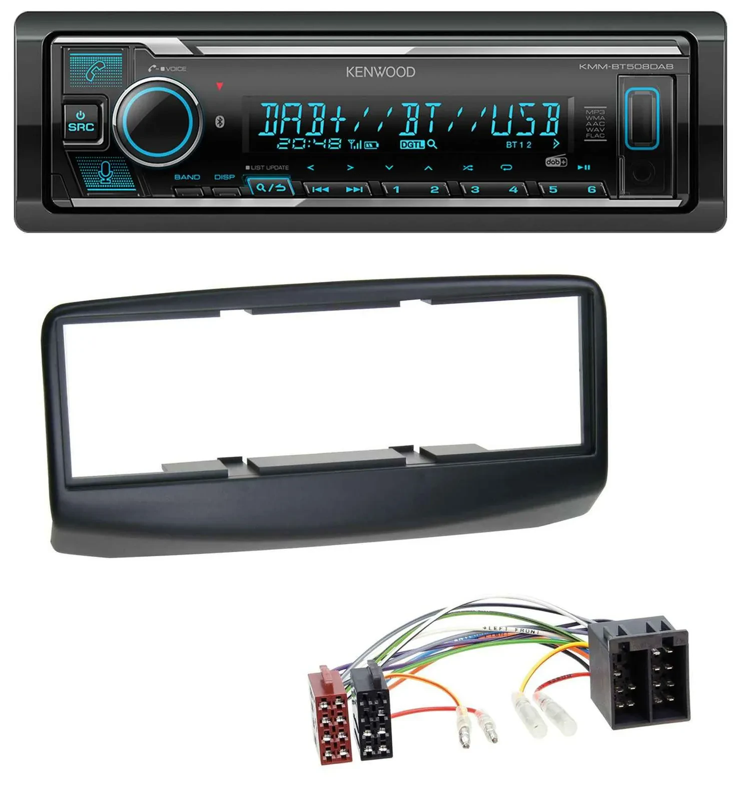 Kenwood Bluetooth MP3 DAB USB Autoradio für Fiat Multipla 186 Facelift 2006-2010