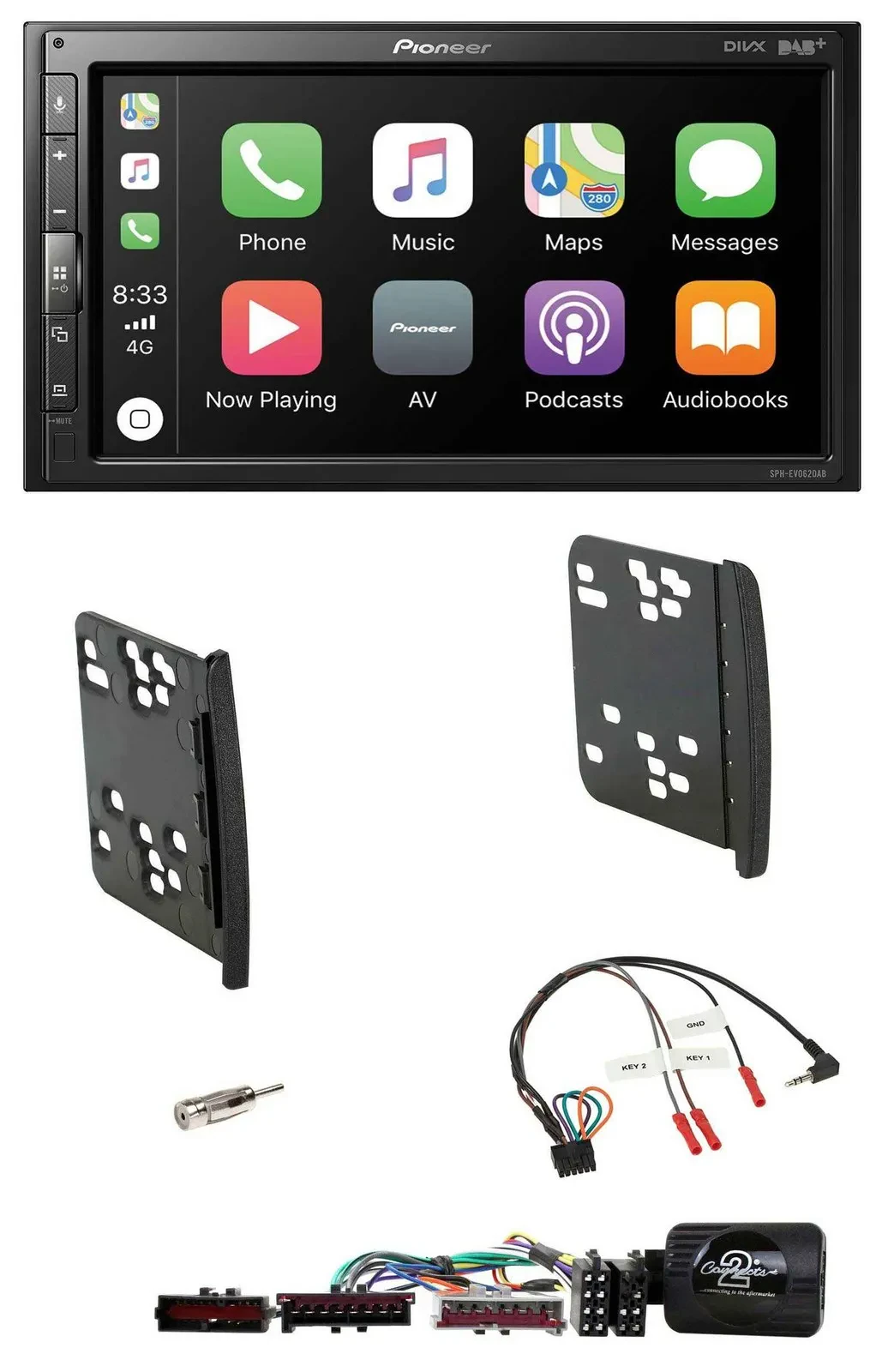 Pioneer USB Lenkrad DAB 2DIN Bluetooth Autoradio für Ford Focus Galaxy Mondeo