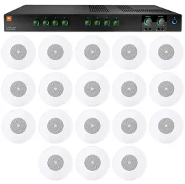 Трансляционный усилитель для ресторанов/баров/кафе JBL CSMA280 + CSS8004 (18 шт.) 2x80W, 4/8 Ом, 70/100 В