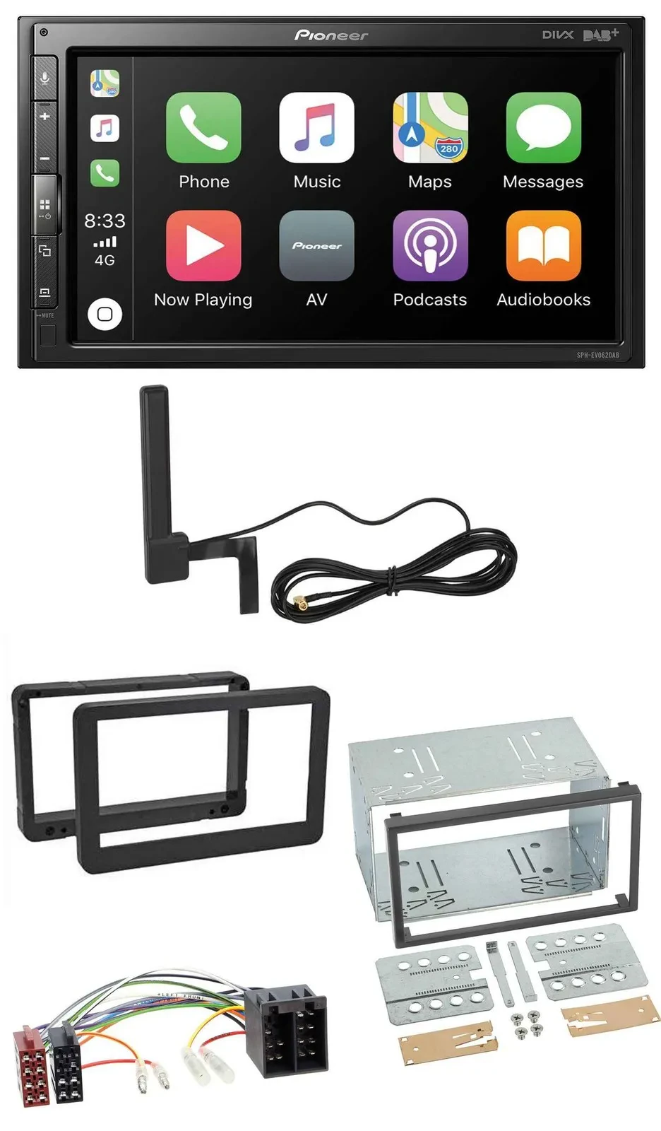 Pioneer USB 2DIN Bluetooth DAB MP3 Autoradio für Alfa Romeo 159 Spider Brera ab