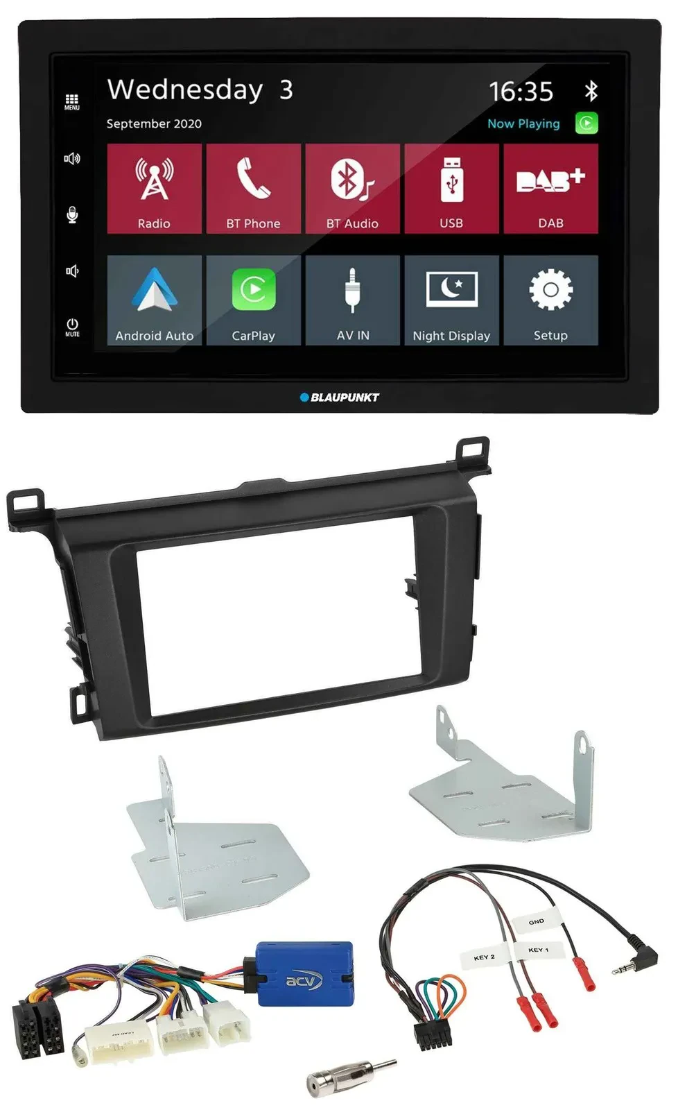 Blaupunkt DAB Bluetooth USB Lenkrad 2DIN Autoradio für Toyota RAV 4 ab 2013