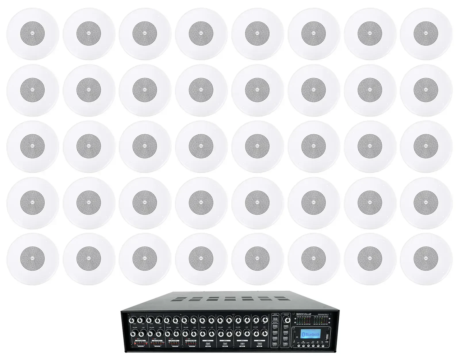 Потолочная акустика Rockville ROCK MATRIX 4+(40) CSS8004 White с усилителем (40 штук)