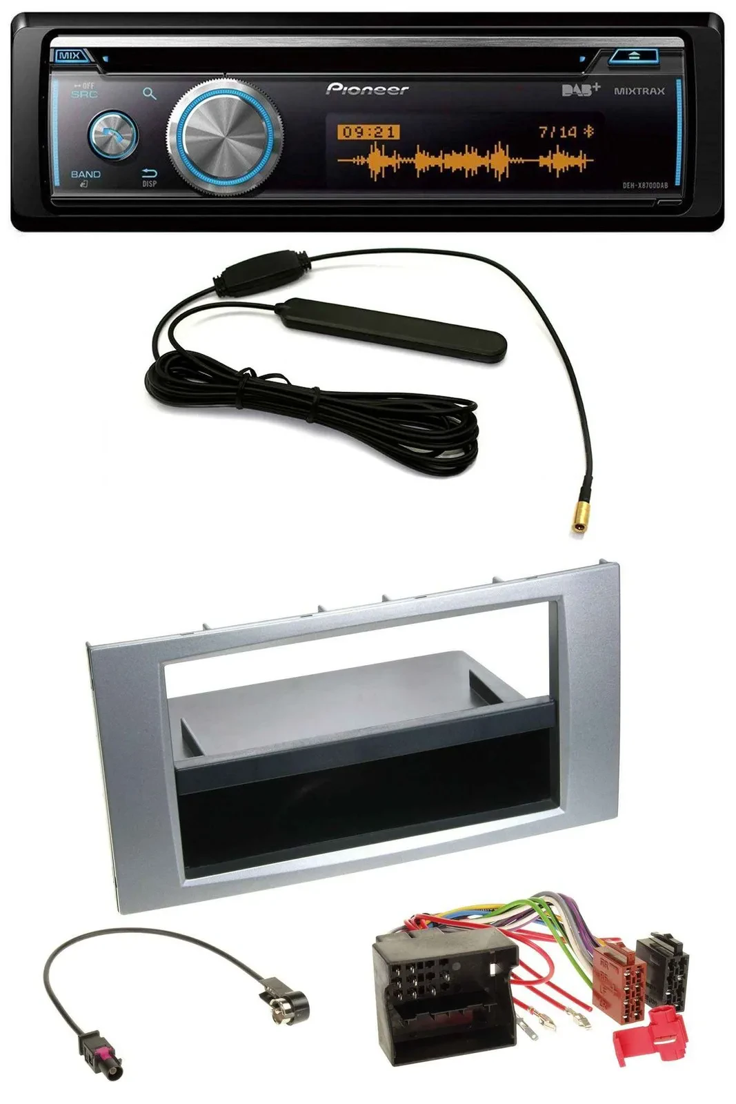 Pioneer CD USB Bluetooth DAB MP3 Autoradio für Ford Fiesta Focus 2004-2008 silbe