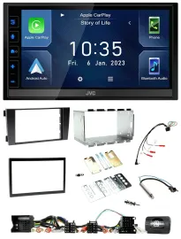 JVC DAB Bluetooth Lenkrad USB 2DIN Autoradio für Audi A6 C5 2001-2004 Aktivsyste