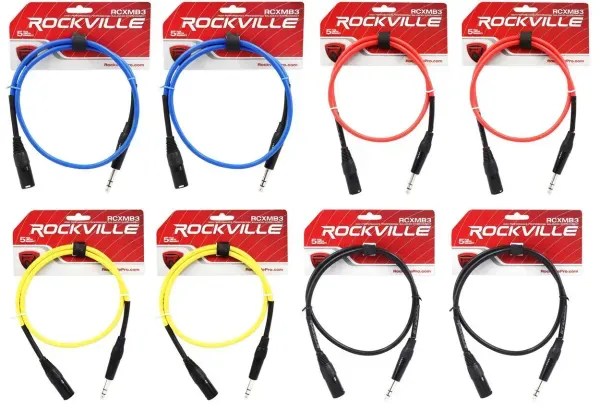 Коммутационный кабель Rockville RCXMB3 Multicolor 0.9 м (8 штук)