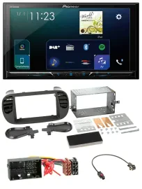 Автомагнитола для Fiat 500 (с 2012) Pioneer MP3, Bluetooth, USB, DAB, 2-DIN, soft touch