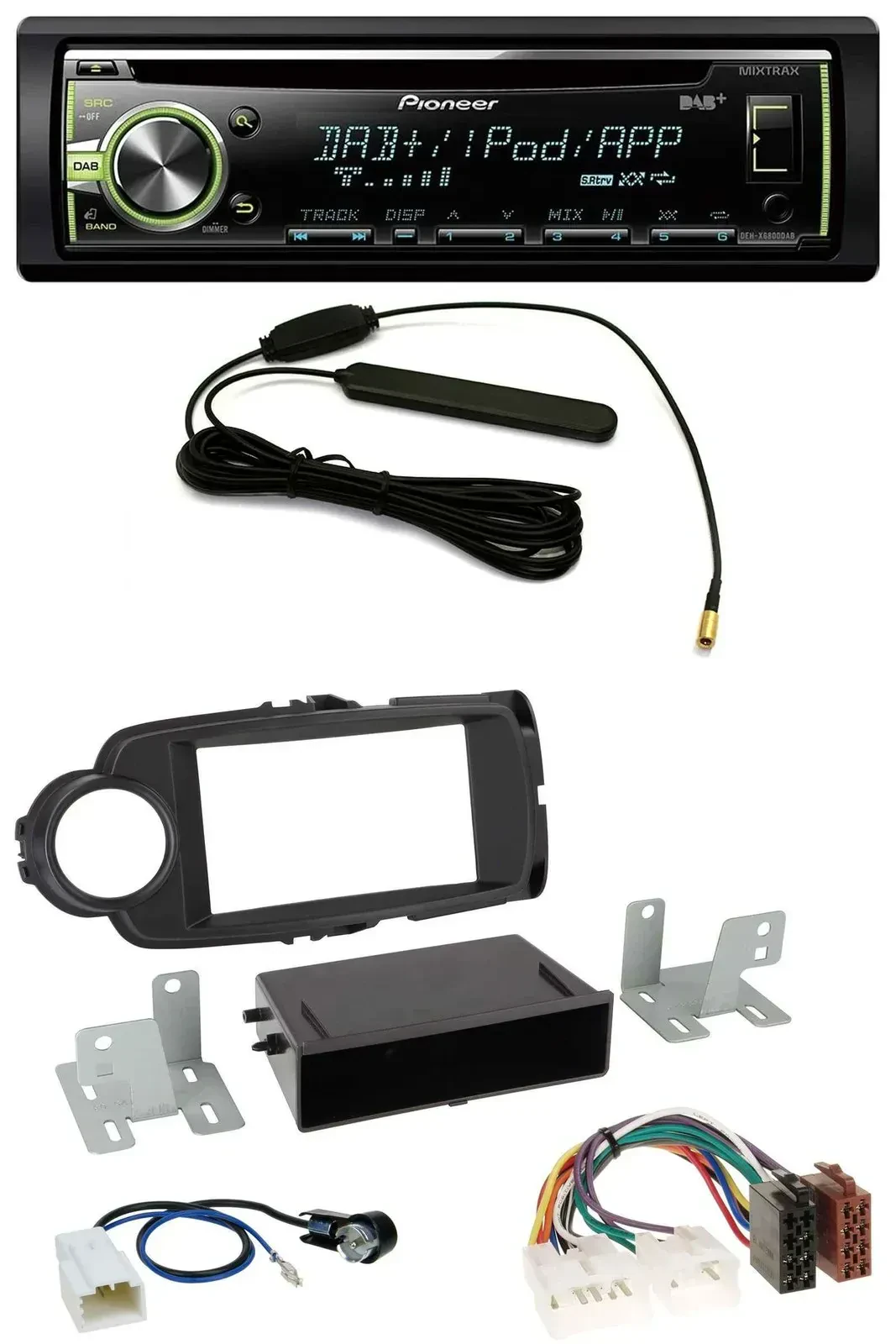 Автомагнитола Pioneer для Toyota Yaris (2011–2014), CD, USB, DAB, AUX, черный