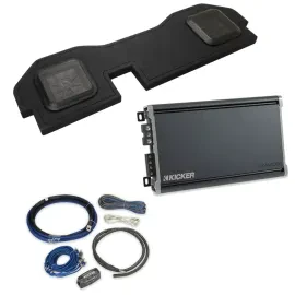 Dodge Ram Kicker Two 10” Sub Enclosure + Amplifier w/ Remote Control + Amp Kit