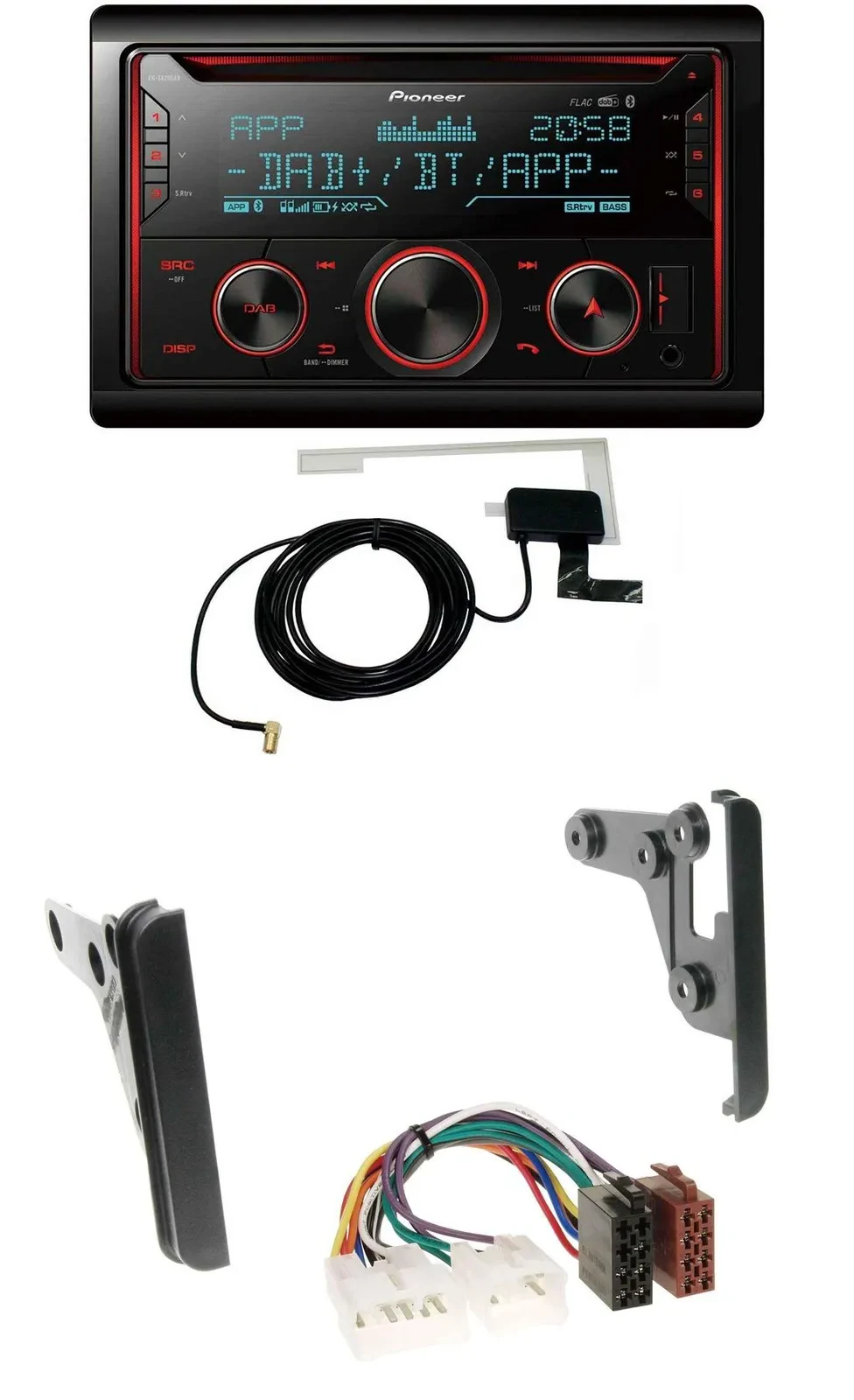 Автомагнитола Pioneer 2DIN MP3 DAB USB CD Bluetooth для Toyota 4Runner (2003–2009), Echo (2000)