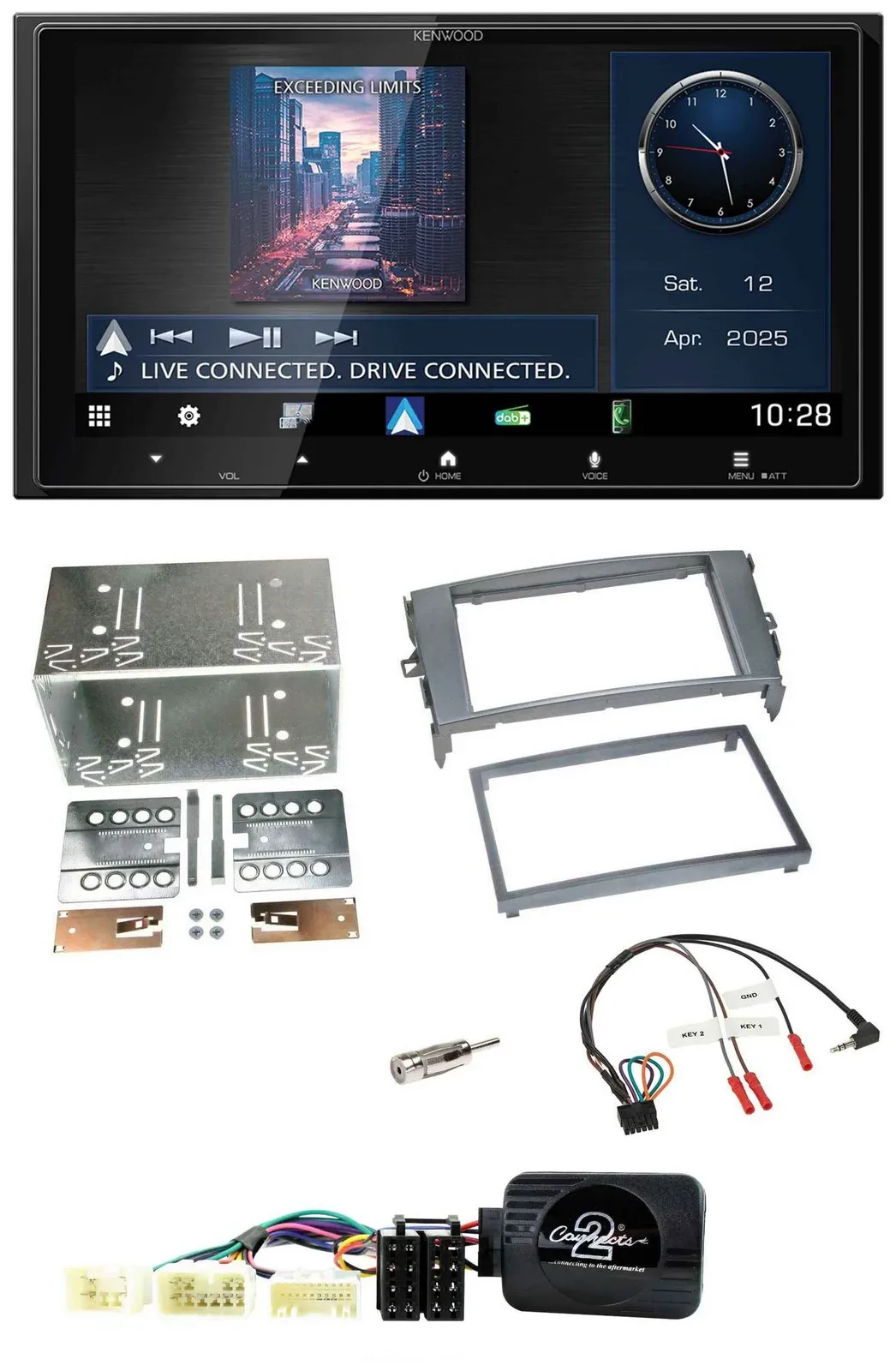 Kenwood Bluetooth 2DIN USB DAB Lenkrad Autoradio für Toyota Auris 2007-2011 anth