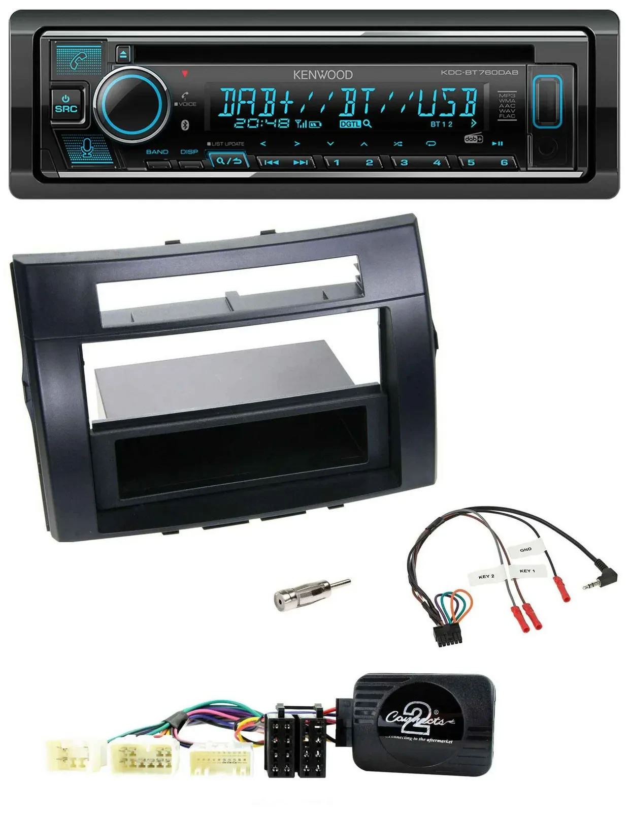 Kenwood Lenkrad Bluetooth DAB USB CD Autoradio für Toyota Corolla Verso 04-07 sc